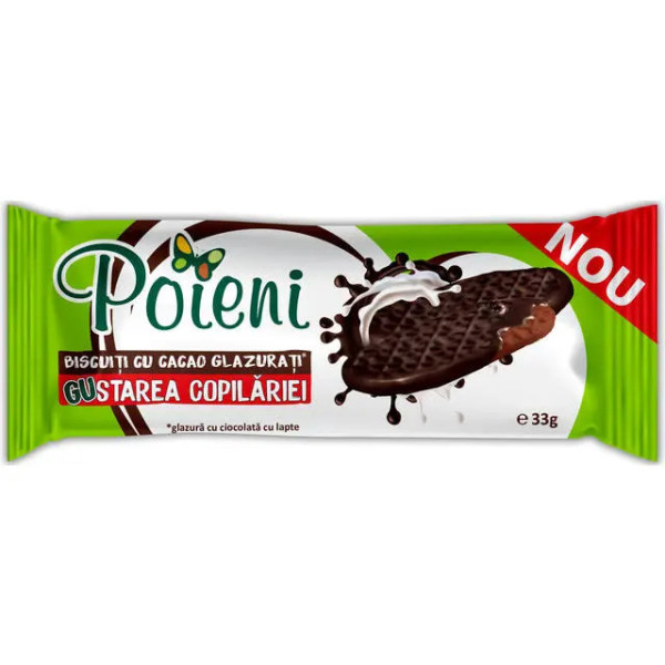 BISC POIENI CU CACAO GLZ CIOCOLAPTE 33G
