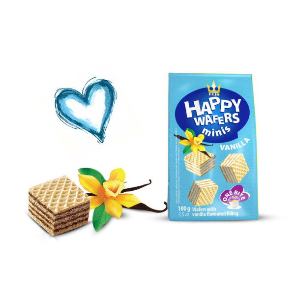 HAPPY WAFERS MINI VANILIE 100GR