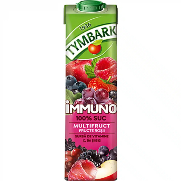 TYMBARK IMMUNO 100% MULTIVITAMINE FRUCTE ROSII 1L