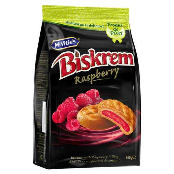 BISKREM ZMEURA DE POST 160GR