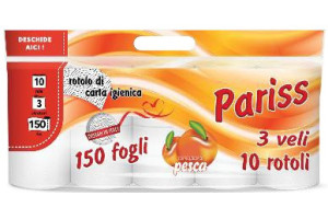 PARISS HARTIE IGIENICA 3 STRAT PORTOCALIU 10ROLE