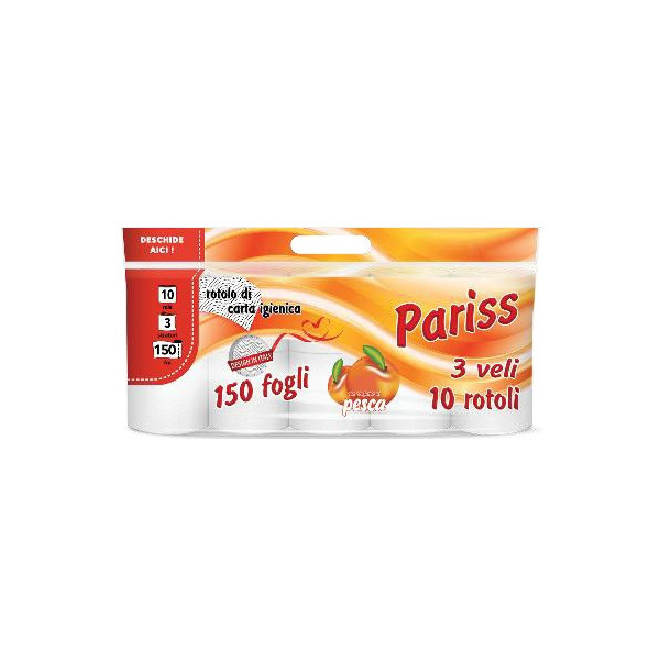 PARISS HARTIE IGIENICA 3 STRAT PORTOCALIU 10ROLE